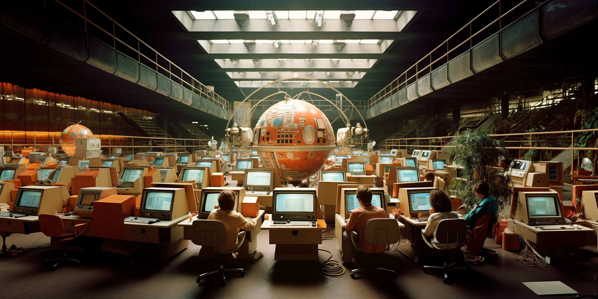 Retro-future styled desks and computers